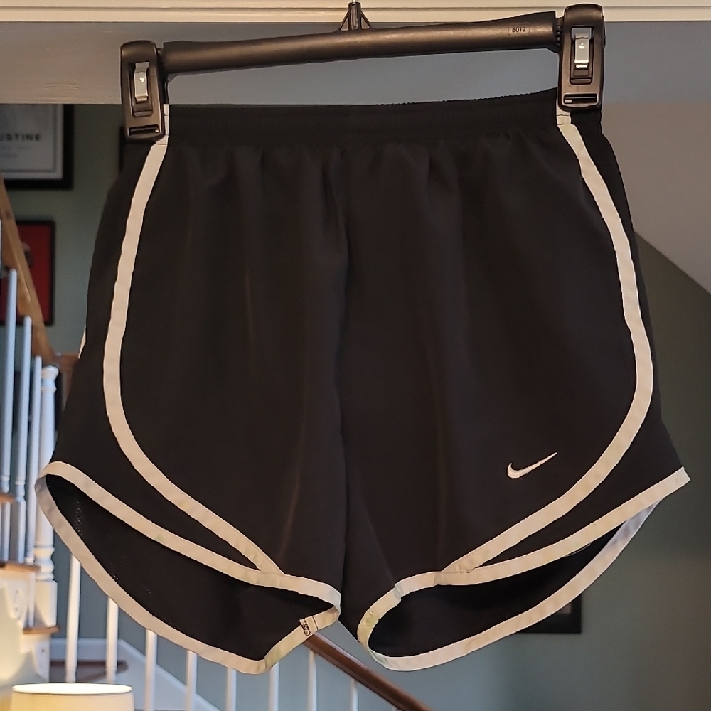 Nike Women's Black and White Athletic Shorts